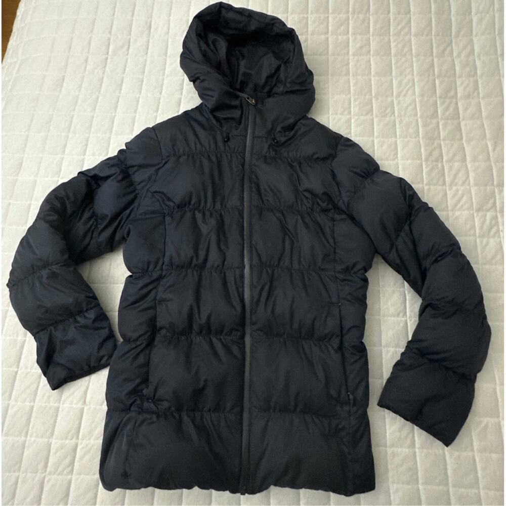 Patagonia Jacket Womens Medium Blue Downtown Hooded Down Puffer Outdoor 28025